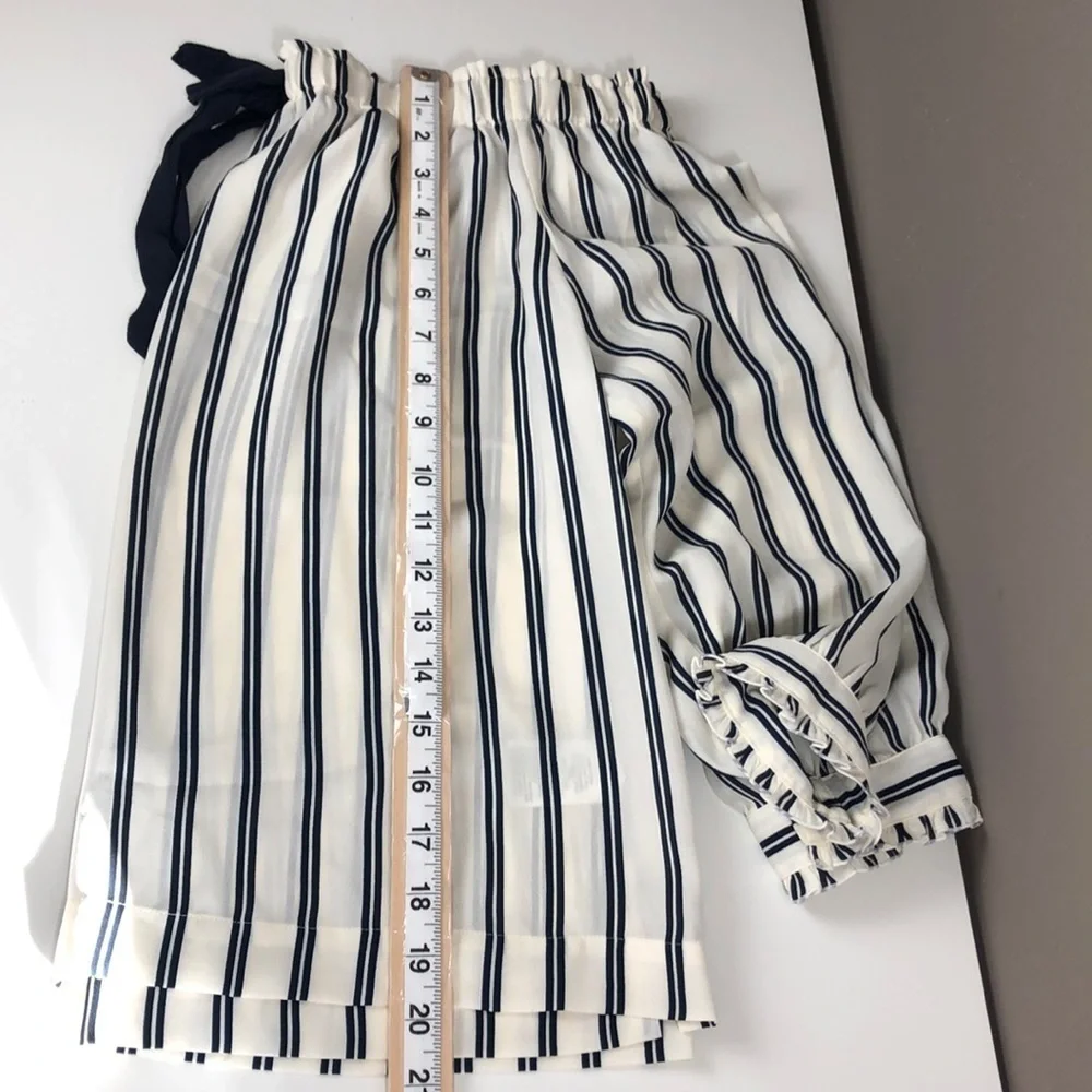 Mercantile by J.Crew Stripped Off Shoulder Bow Blouse Small